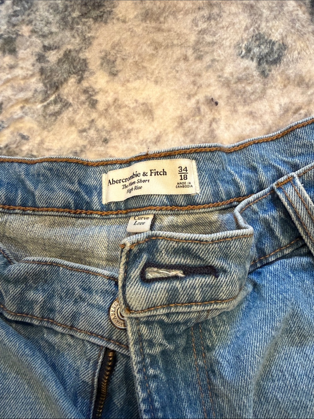Abercrombie & Fitch Light Blue Denim Cutoff Shorts - Picture 2 of 2